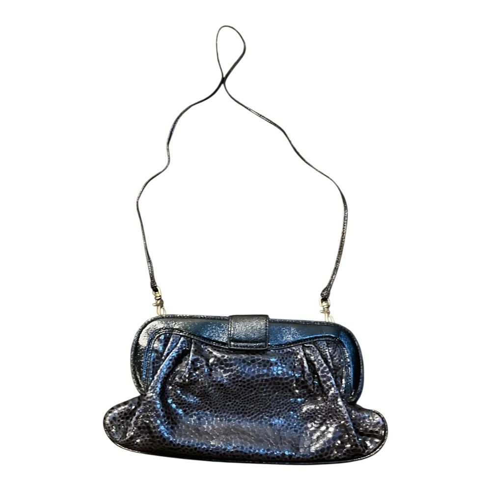 Franchi Collection Women’s Soft Black Leather Crossbody Handbag Clutch Flap Bag